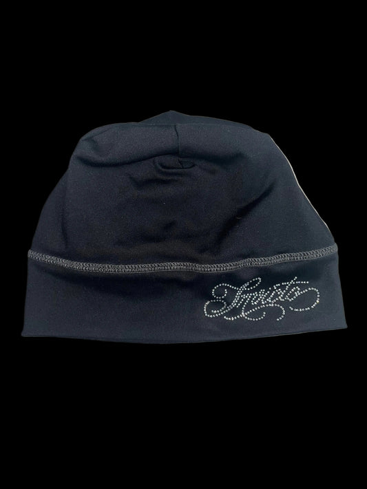BLACK RHINESTONES SKULL CAP